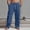 Blue, variant on Linen Cargo Pants for Men Summer Lightweight Elastic Waist Pants with Pockets Relaxed Fits Beach Trousers