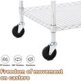 thumbnail image 7 of Lumiparty Heavy Duty 2-Tier Wire Rack Cart On Wheels, Commercial Grade Rolling Utility Cart for Kitchen Pantry Steel Frame with Handle & Shelves, Silver, 7 of 7