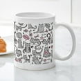 thumbnail image 3 of CafePress - Whimsical Cartoon Cat Pattern Mug - 11 oz Ceramic Mug - Novelty Coffee Tea Cup, 3 of 4