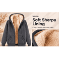 thumbnail image 6 of Moxiu Fleece Zip Up Jacket for Men Warm Sherpa Lined Winter Hooded Jacket Casual Cozy Fuzzy Insulated Coat with Pocket Beige,XXXL, 6 of 7