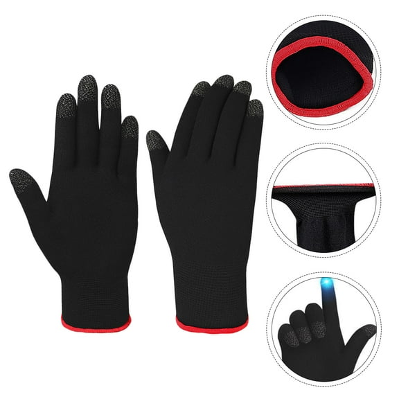 FELTECHELECTR Touch Screen Gloves for Men 1 Pair Winter Warm Windproof Nylon Black for Outdoor Activities
