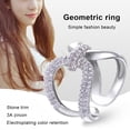 thumbnail image 3 of Guardurnaity Anillo de apertura para mujer, anillos de decoración de circonita geométrica, decoraciones de mano ajustables, joyería para novia y mujer para Ropa, zapatos y accesorios Miscelánea Guardurnaity AP014465-00, 3 of 6
