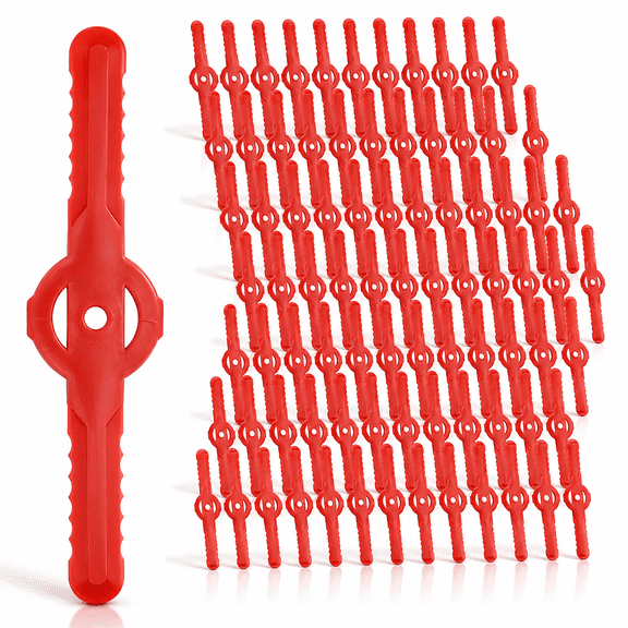 60 Pcs String Trimmer Head Blades Replace,Weed Eater Wacker Blades Plastic Replacement,Universal Weed Warrior Trimmer Head,Cutter Accessories for Grass Trimmer Lawn Mowers,Red