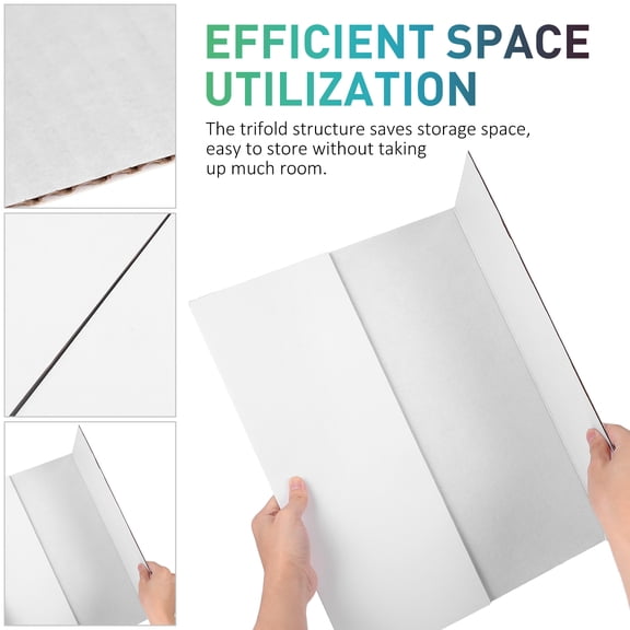 Minkissy 4-Pack White Corrugated Trifold Science Display Boards for Student Projects and Presentations