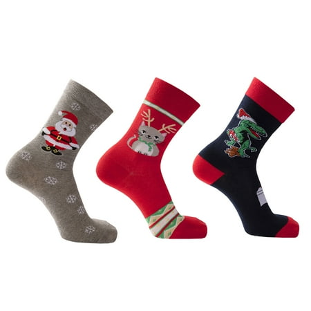 

Christmas Socks Fashion Cartoon Print Warm Crew Socks High Ankle Socks for Men