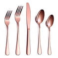 thumbnail image 2 of Rose Gold Flatware Set 20 Piece Service for 4, Copper Plated Stainless Steel Silverware set Service for 4 (Shiny, Copper), 2 of 10