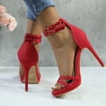 thumbnail image 3 of Women's Double Ankle Strap High Heel Sandals Stiletto Platform Dress Shoes, 3 of 5