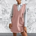 thumbnail image 2 of RMGVDSD Women Sweater Vest Oversized V Neck Sleeveless Knit Pullover Ribbed Vest Dress With Pockets Solid Color Fall Winter Trendy Outfits /Pink, 2 of 5