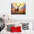 thumbnail image 5 of JRXY  Deer Wall Art: Deer Decorations, Elk Decor, Wildlife Wall Art, Deer Pictures for Home with Forest and Wildlife Canvas Wall Decoration. 20x16in, 5 of 6