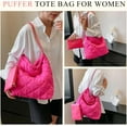 thumbnail image 6 of Kukuzhu Quilted Tote Bag for Women, Soft Puffer Tote Bag Lightweight Designer Pleated Handbags with Purse, 6 of 7