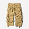 thumbnail image 3 of 2023 Summer Calf-length Cargo Pants Men Solid Color Multi-pocket Cotton Casual Outdoor Men's Shorts, 3 of 5