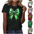 thumbnail image 6 of Zwiiyzr Womens St Patricks Day Clover Print Pullover Short Sleeve Casual T-Shirt Shamrock Green Theme Soft Comfortable Festival Party Wear Top White, 6 of 6