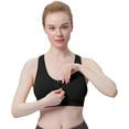 Women's Zip Front Sports Bra Wireless PostSurgery Bra Active Yoga