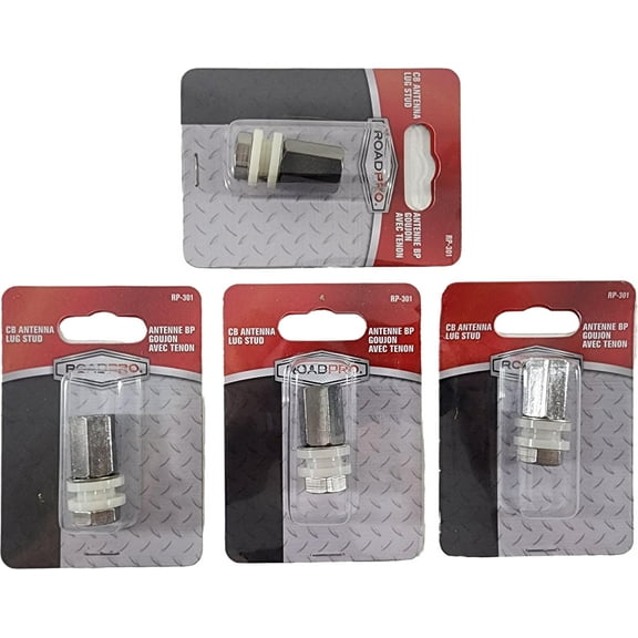 Lot of 4 RoadPro RP-301 Brass 3/8" x 24 Lug-Type Stud Mounts CB Radio Antenna