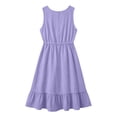 thumbnail image 5 of Ynynloco Womens Summer 100% Cotton Dresses Tie Waist V Neck Sleeveless Tiered Ruffle A-Line Tunic Mini Dress Casual Sundress Tank Dress, 5 of 8
