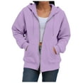 thumbnail image 5 of UngA Womens Zip Up Hoodies Womens Zip Up Hoodies Fleece Jackets Oversized Sweatshirts Fall Fashion Outfits 2025 Sweaters Winter Clothes Hoodies for Women (Light Purple,XL), 5 of 7