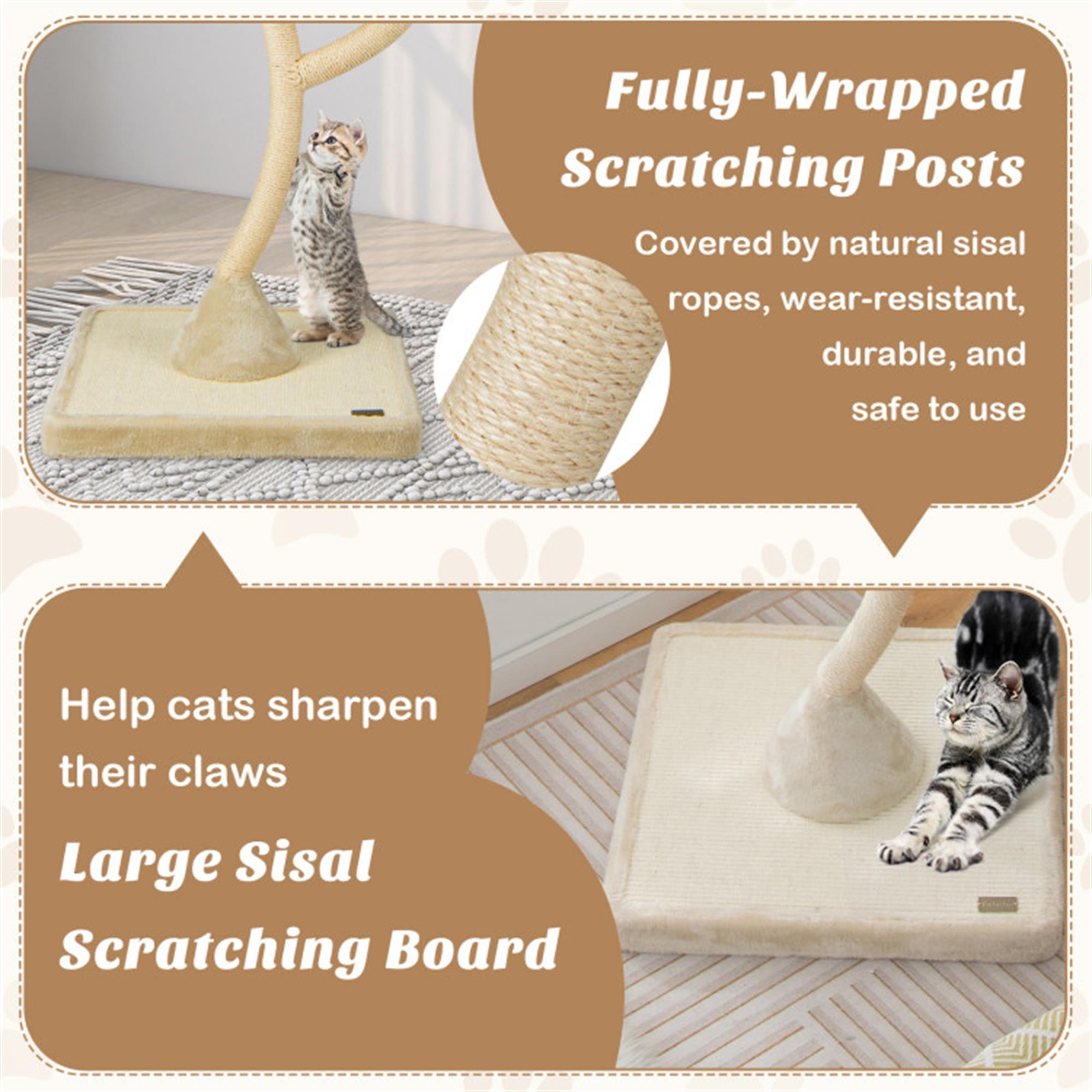 Kadyn 70" Modern Cat Tree Tower for Indoor Cats, Large Cat Condo with Scratching Post and Removable Pads for Small Large Cats, Beige