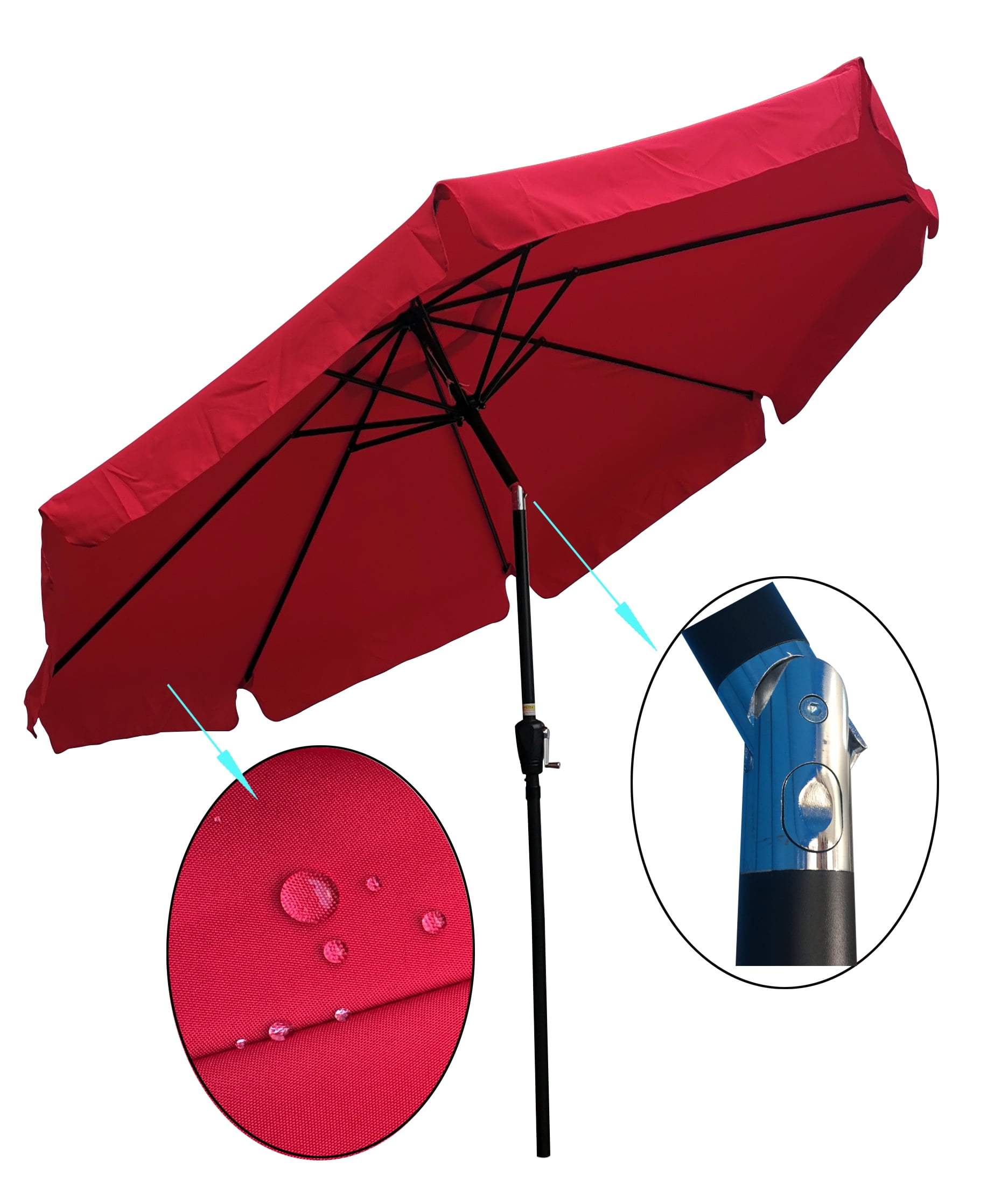 Outdoor Table Market Patio Umbrella w/Crank and Easy Push Button Tilt