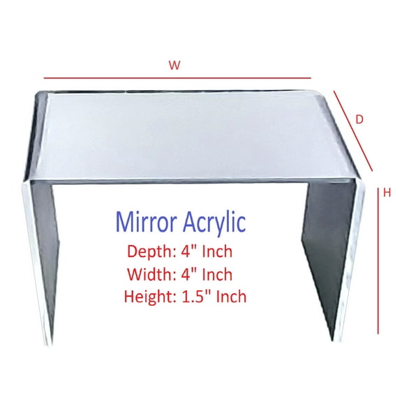 T'z Tagz 4x4x1.5 Inch Mirror Acrylic Riser Display Stands New 2 Pack