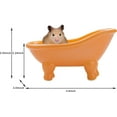 thumbnail image 5 of Coolmade 1 Piece 5.6"Ceramic Mini Clawfoot Bathtub Soap Dish Decortative Soap Dish Small Planter Makeup Organizer Container Hamster Bathtub (Orange), 5 of 6