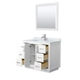 thumbnail image 3 of Wyndham Collection Miranda 42" Wood Single Bathroom Vanity in White/Nickel Trim, 3 of 7