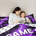 thumbnail image 5 of jejeloiu Teens Video Game Bedding Comforter Set,Boys Gamepad Console Twin Comforter Sets,Purple Black Bedding Set For Kids,Microfiber Bedroom Decor Reversible,2-Piece, 5 of 8