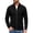 Black, variant on hoksml Men's Full Zip Knit Cardigan Stand Collar Long Sleeve Casual Soft Lightweight Sweater Jacket for Daily Comfort