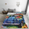 thumbnail image 5 of Pofeuu Floral Truck Welcome Print Ultra-Soft Micro Fleece Blanket,for Bed Or Sofa,All Season Throw Blankets Flannel Blanket-50"x40", 5 of 7