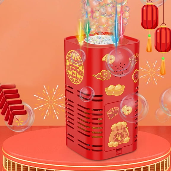 Firework Bubble Machine Toy - Electric Automatic Bubble Blower with LED Lights & Music, Fun Outdoor Indoor Toy, Durable Perfect Holiday Birthday Gift for Easter Decorations, 7*4*4in, Colorful