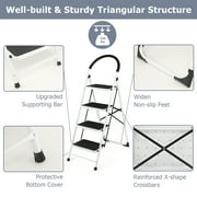 Costway 4 Step Ladder Folding Stool Heavy Duty 330Lbs Capacity Industrial Lightweight