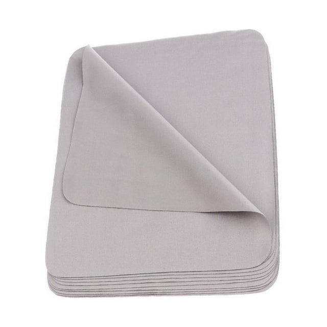 Decodeary 10 Pieces Microfiber Eyeglasses Camera Lens Cell Phones Cleaning Cloth Gray 1Set
