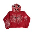 thumbnail image 2 of Sweat à Capuche Décontracté pour Femmes Imprimé Toile d'Araignée Manches Longues Veste à Fermeture Éclair Mode Urbaine, 2 of 7