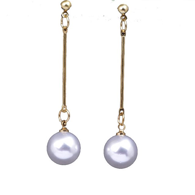Pendientes largos con perlas doradas para mujer, aretes con forma de gota, regalo de joyería, 2022