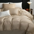 thumbnail image 3 of MooMee Duvet Cover Set King 600-TC 100% Extra Long-Staple Cotton Sateen Silky Smooth Luxury (Taupe), 3 of 6