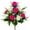 Pink, variant on Artificial Cemetery Flower Saddle, Memorial Rose Bouquet for Grave Headstone, Outdoor UV Resistant Flowers, Realistic Silk Arrangement for Father's Day Decor