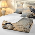 thumbnail image 4 of Erosebridal Boho Heron Bird Bed Spread Queen,Bohemian Animals Queen Coverlet Set,Gray Blue,3 Pieces,1 Quilt and 2 Pillowcases, 4 of 7