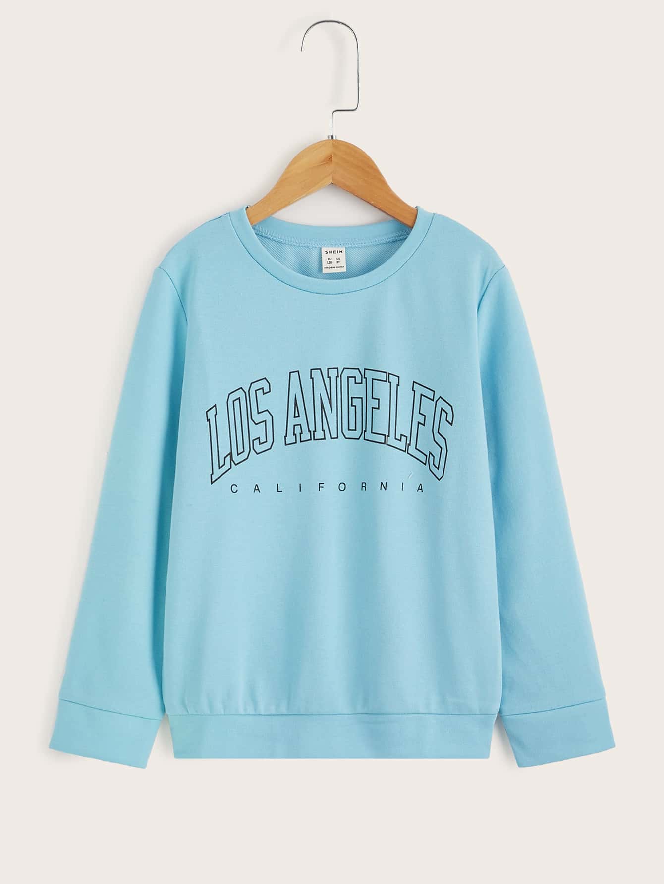baby blue graphic sweatshirt