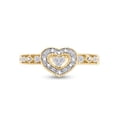 thumbnail image 3 of 1/20 CT Round Cut Natural White Diamond Accent Heart Promise Ring For Women In 10K Solid Yellow Gold (Color: I-J, Clarity: I2-I3, 0.05 Cttw) -7, 3 of 6