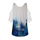 thumbnail image 5 of Elegante mujer casual cremallera cuello impresión blusa encaje manga corta camiseta verano Tops OAVQHLG3B Store  lin121212, 5 of 5