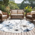 thumbnail image 4 of Round Rugs 5Ft, Blue Grey Spring Floral Round Area Rug Washable Indoor Throw Carpet, Summer Flowers Botanical Soft Non Slip Circle Rug for Cabinet Bathroom Home Decor Aesthetic, 4 of 8
