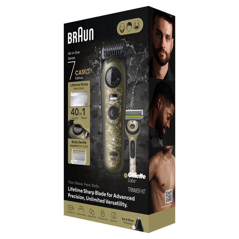 Braun All-in-One Series 7 Trimmer Kit, 40 Lengths, Lifetime Sharp