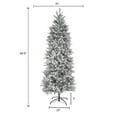 thumbnail image 6 of HomeStock 7ft Whispering Flocked Fir SlimPre-Lit Christmas Tree, Snow-Capped Artificial Christmas Tree with 250 String Lights, 6 of 10