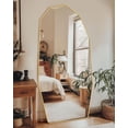 thumbnail image 3 of Antok Full Length Mirror 76" x 34" Large Floor Mirror Standing Mirror, Aluminum Wavy Frame, Wall Mounted or Leaning, Decorative for Living Room Bedroom Entryway, Gold, 3 of 7