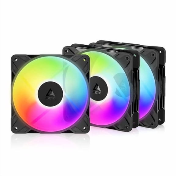 Arctic ACFAN00327A P14 Pro Reverse A-RGB 140mm Case Fan w/ A-RGB fluid dynamic bearing max 2650 RPM PWM regulated (Pack of 3) - Black