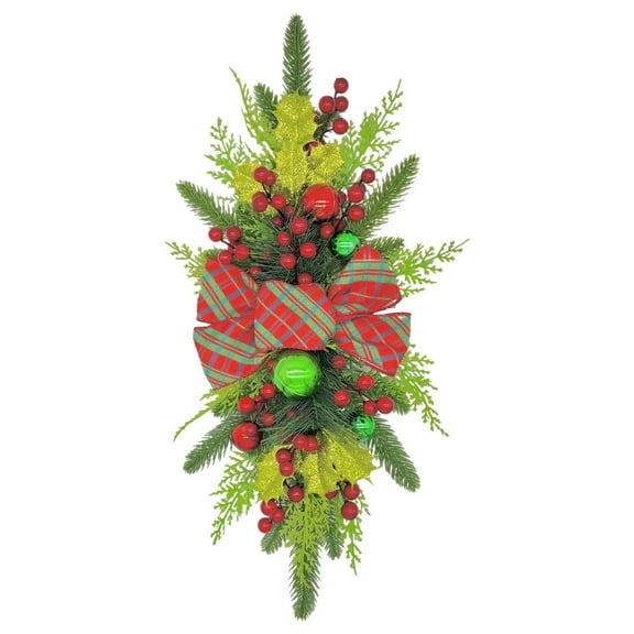 Suncoda Christmas Wreath, Christmas Staircase Decorations Flower Garlands Staircase Decorations Tears Stolen Goods Upside Down Home Decorations Front Door Decorations, Christmas Ornament