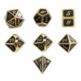 thumbnail image 1 of Juego De Dados De Aleación De Zinc, Dados De Metal De 7 Piezas De Larga Duración Para El Club Para El Juego De Mesa ANGGREK Oro Negro, 1 of 8