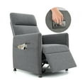thumbnail image 3 of Power Recliner Chair, Modern Electric Recliner with Footrest, Space Saving Design, Soft Linen Fabric, Light Grey, 3 of 10