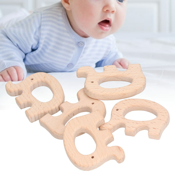40 pièces à la main en bois naturel anneaux de dentition bébé