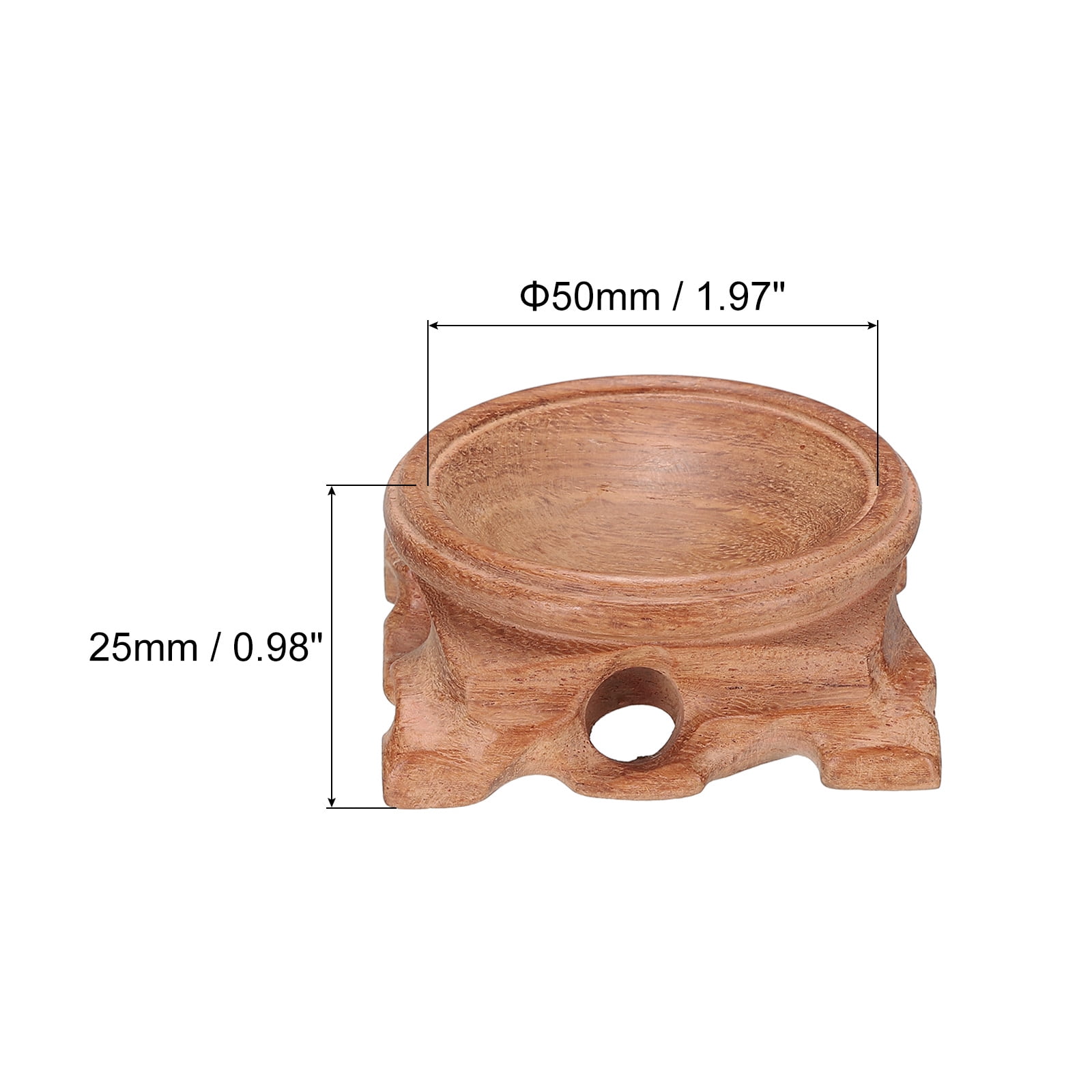 Unique Bargains 2pcs Wooden Ball Stand Holders Displays Base 50mm Diameter Red