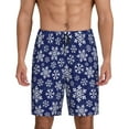 thumbnail image 3 of Lsque Snowflakes On Dark Blue Mens Sleep Pajama Shorts,Short Pajama Pants, Cotton Ultra-Soft Knit-X-Large, 3 of 9